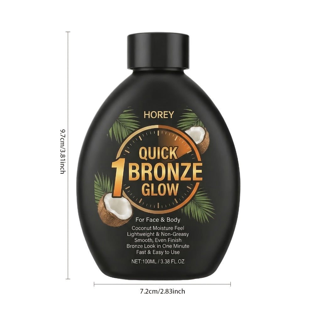 Dark Self Tanning Lotion Sunless Tanner 3.38oz - Instant Radiance, Hydrating & Smoothing, Tattoo Friendly | Lasting Bronze & Golden Brown Glow | Beach Style Formula