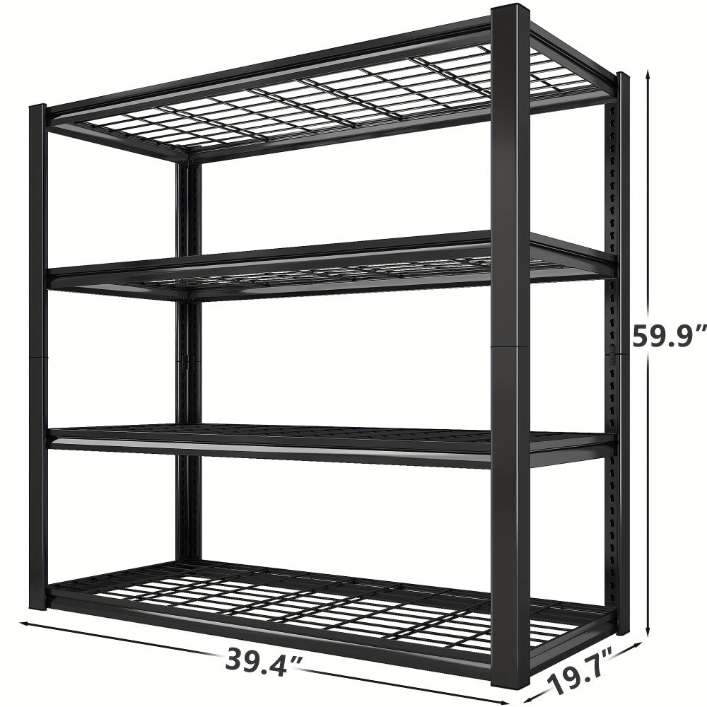 Heavy Duty 5 Tier Metal Shelving Unit Adjustable Up to 3000LBS for Garage Workshop Commercial Storage Rack No Bolt Easy Assembly Black