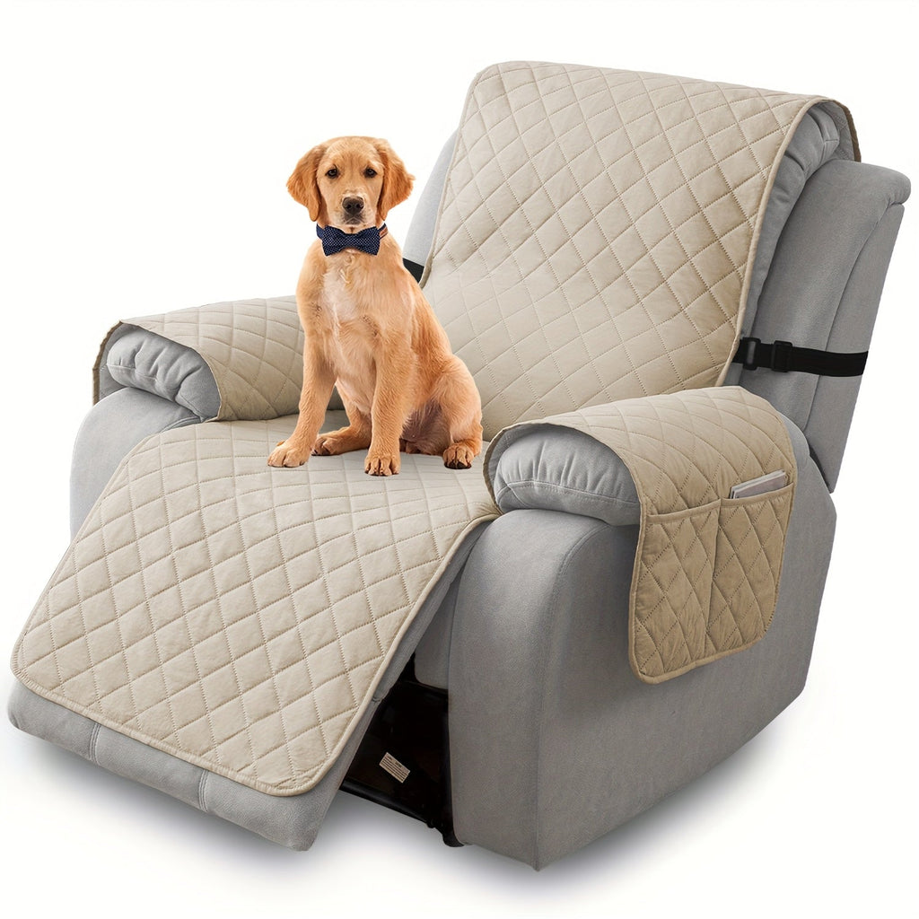 Non-Slip Recliner Chair Cover Sofa Slipcover with Elastic Straps Washable Pet Furniture Protector Indoor Outdoor 8 Colors