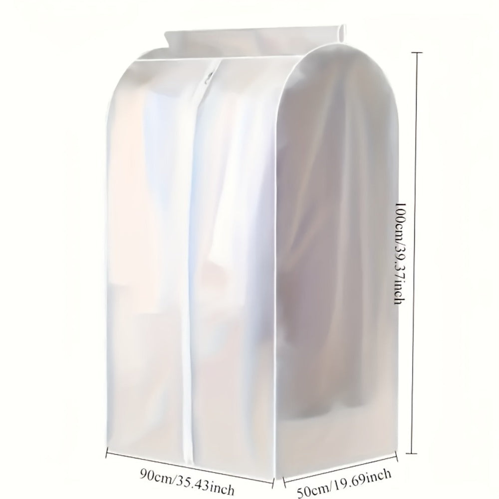 Garment Bag Clothes Dust Cover - Translucent PEVA Waterproof Hanging Storage Bag for Coat Dress Suit, Thickened Washable, Multiple Sizes