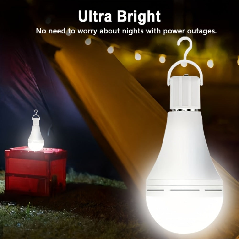 Rechargeable Emergency LED Bulb IP54 Waterproof 2000mAh 60W Equivalent 6000K with Hook ¨C E27 E26 Universal Base Wireless Portable Auto-On for Home Office Camping Outdoor Power Outage, 4 8 10 12 Pack