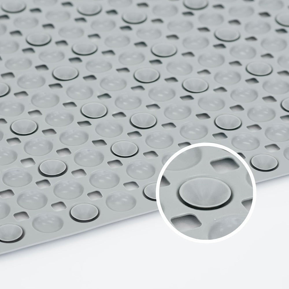 Bath Mat with Suction Cups Non-Slip Shower Mat TPR Quick Dry Machine Washable Bathtub Mat for Bathroom Spa