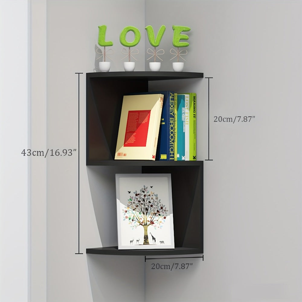 Corner Wall Shelf 3-5 Tier Floating Hanging Corner Shelf Wall Mounted Storage Organizer for Living Room Bedroom Kitchen Bathroom Office