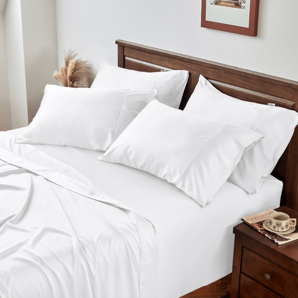 Bamboo Bed Sheet Set Ultra Soft Cooling - 100% Viscose Bamboo Sheets Twin Full Queen King, Breathable Luxury Bedding for Hot Sleepers, Deep Pocket 16 Inch, Hotel Quality, 11 Colors
