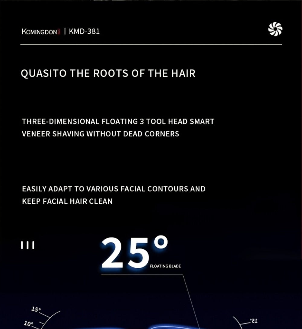 Rotary Shaver for Men 3-in-1 Cordless Rechargeable Electric Razor - Floating Head Wet Dry Shaver, 800mAh Lithium Battery, LED Display, Nose Hair & Sideburns Trimmer, Father's Day Gift