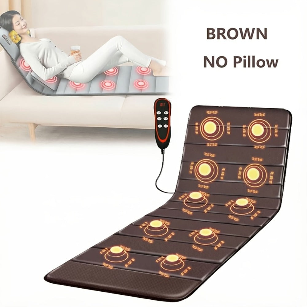 Full Body Heating Massager Set ¨C PU Leather Massage Chair Pad with Neck Massager, Leg Massager, Lumbar Pillow & Headrest, Timer, Non-Slip Base, Full Body Heat Massage for Home & Office Relaxation