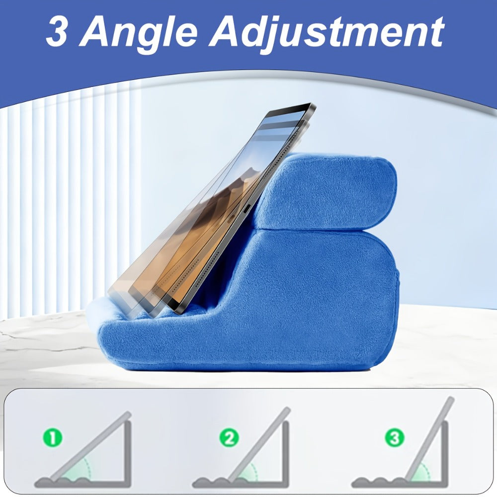 Tablet Pillow Stand Lap Bed Holder ¨C Hands-Free Viewing, Foldable, Washable Cover, Fits iPad iPhone E-Reader