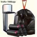 Drawstring Trash Bags 100 Count ¨C 5 Rolls Black Heavy Duty Leak Proof Garbage Bags for Kitchen Bathroom Bedroom Outdoor