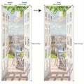 Door Sticker Balcony Scenery Wall Mural ¨C Removable Waterproof Peel & Stick Large Wall Art for Bedroom & Living Room, Faux Window View Home Decor, 35.43 x 78.74 Inches