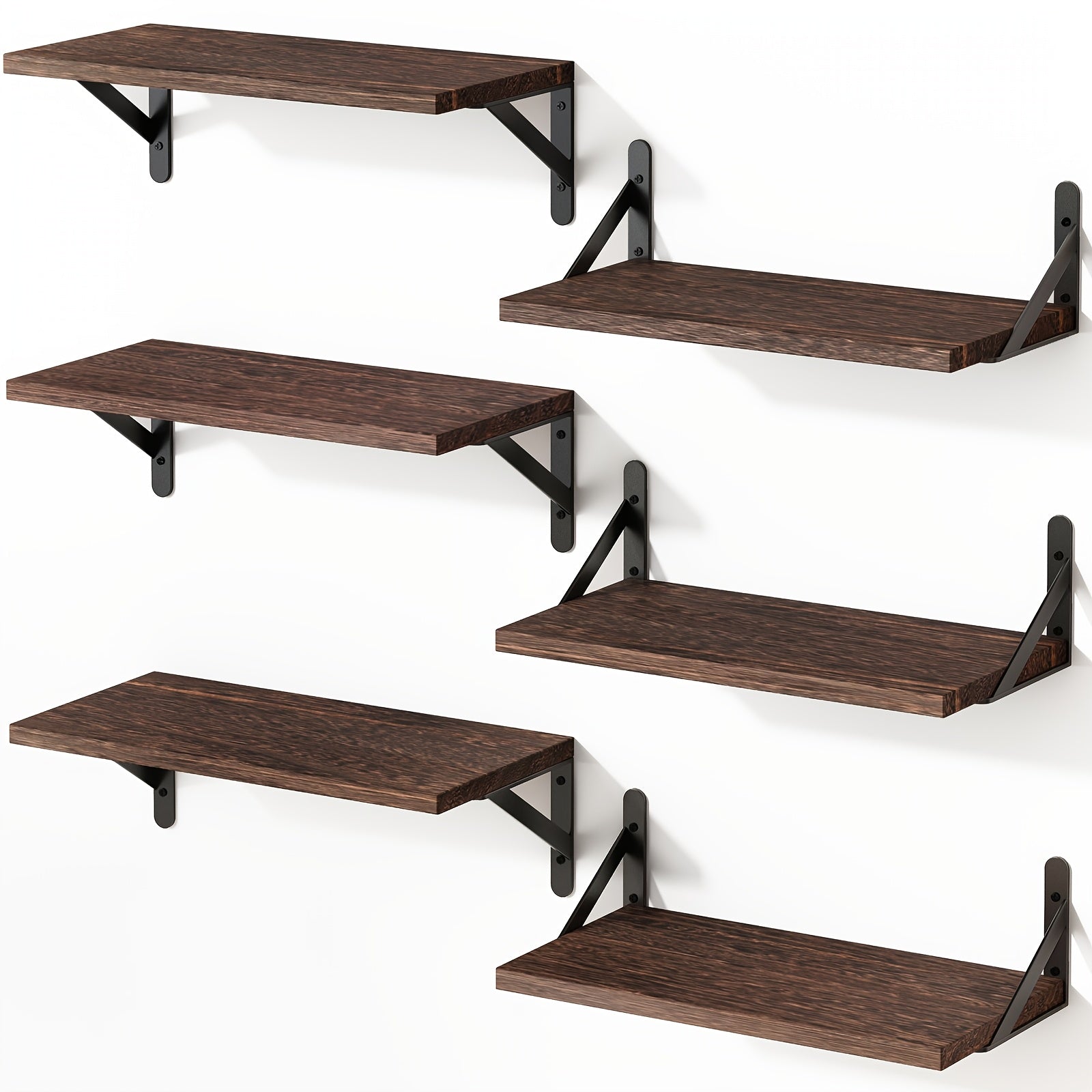 Floating Shelves for Wall ¨C 3 or 6pcs Heavy Duty Farmhouse Wall Shelves for Bedroom, Bathroom, Living Room & Kitchen Decor ¨C Long Ledge Shelf for Storage & Display (Multiple Colors & Sizes)