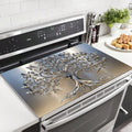 Stove Top Cover Mat Classic Tree Design | Heat-Resistant Decorative Stove Protector Pad with Branches & Leaves | Non-Stick Kitchen Cooktop Cover for Gas Stove Induction Oven