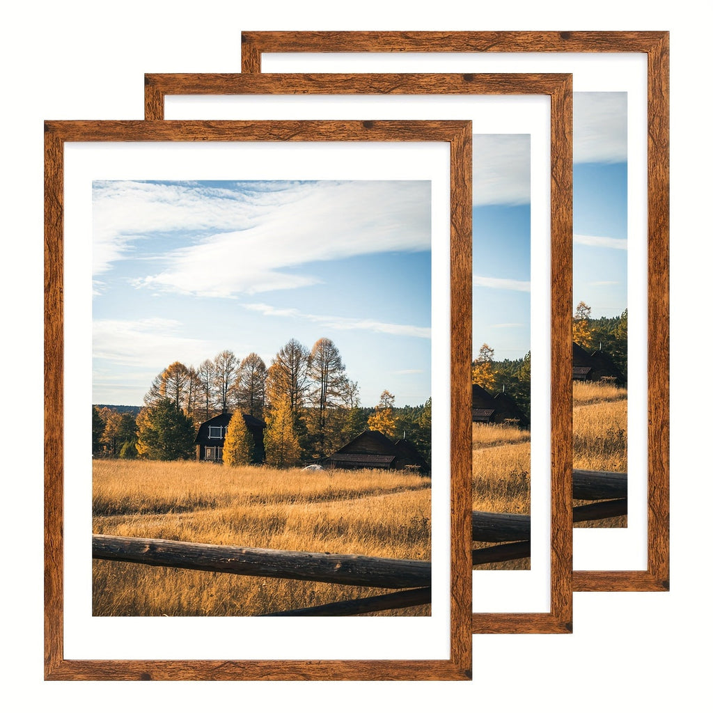 Wall Photo Frames Set of 3 ¨C 12x16 Inch Picture Frames for Wall Display, Multiple Colors, Hallway & Living Room Decor, Gift-Ready