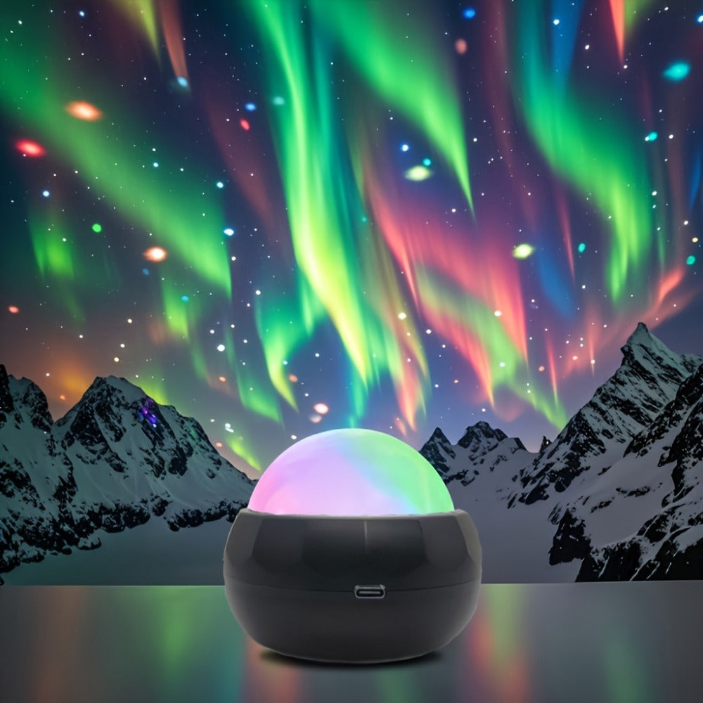 Aurora Magic Ball Light USB Plug-In with Remote ¨C Color Rotating Aurora Borealis Effect Night Light for Bedroom, Living Room & Party Atmosphere Decor
