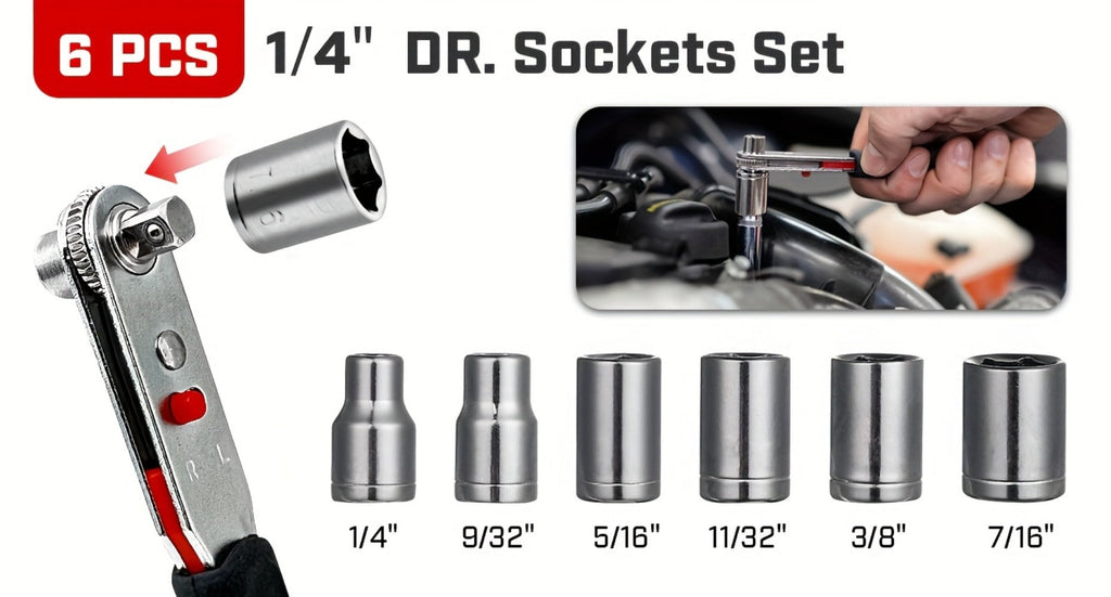 Ratchet Angle Screwdriver Set 10-in-1 & 16-in-1 ¨C Magnetic Multi-Bit Right Angle Screwdriver for Tight Spaces, DIY, Bike Repair & Home Maintenance, Compact Flexible Tool Kit