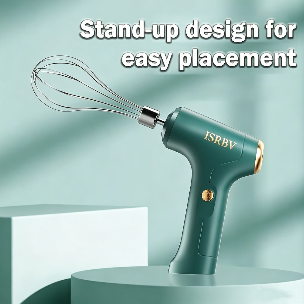 Cordless Electric Hand Mixer Mini USB Rechargeable Whisk Beater 1500RPM for Whipping Cream Cake Batter Ice Cream Egg Beating Home Kitchen Baking