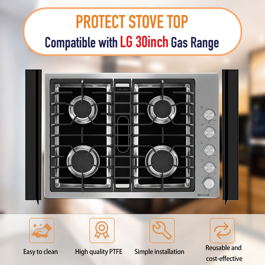 Gas Stove Burner Cover Mat Non-Stick Reusable Washable Stove Top Protector for LG 30-Inch Gas Stove ¨C Oil-Resistant High-Temp Safe, Trimmable 5-Hole Design, Keeps Stove Clean & Scratch-Free
