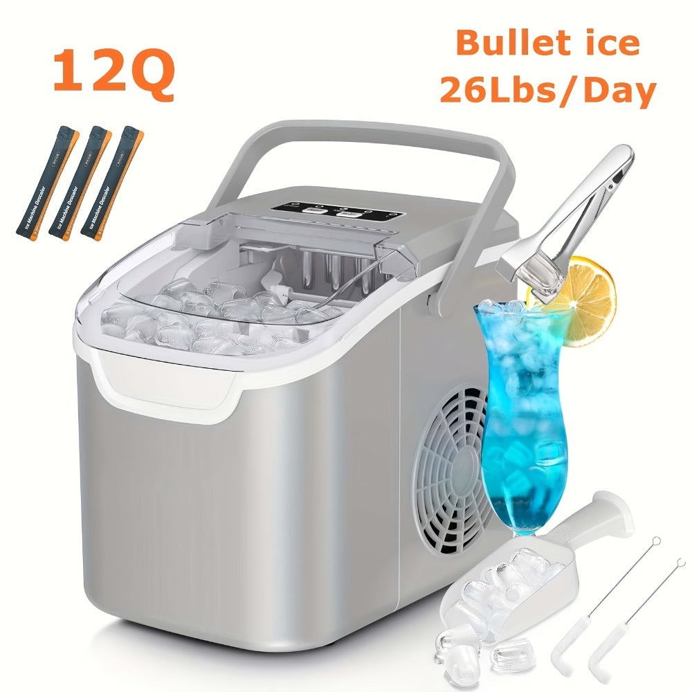 Nugget Ice Maker Countertop Pebble Ice Machine 26 Lbs 35 Lbs Per Day, Sonic Ice Bullet Ice Cube Options, Self-Cleaning Ice Maker with Ice Scoop and Basket, Portable Ice Machine for Home Kitchen Bar RV