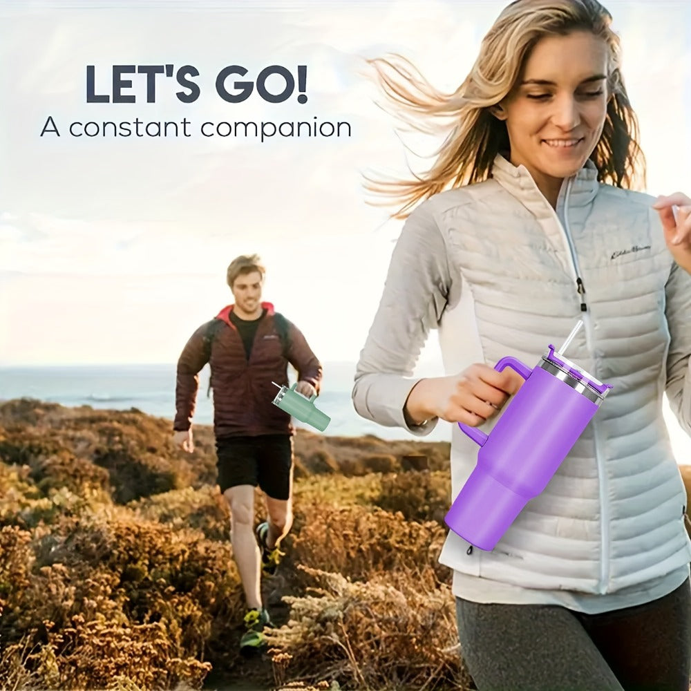 Water Bottle 40oz Stainless Steel with Lid and Straw - Leak Proof Insulated Cold Water Cup for Outdoor Sports Gym Hiking and Travel, Large Capacity Reusable Drink Bottle for Men and Women, Available in 6 Colors