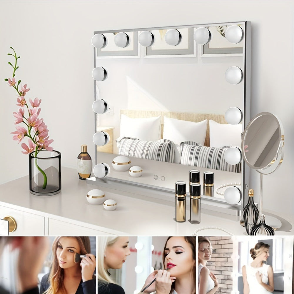 LED Vanity Mirror Light for Makeup ¨C USB Powered 8-Bulb Mirror Lamp with 3 Color Temperatures, Adjustable Brightness & Spacing, Removable Design, Gift for Women Wife