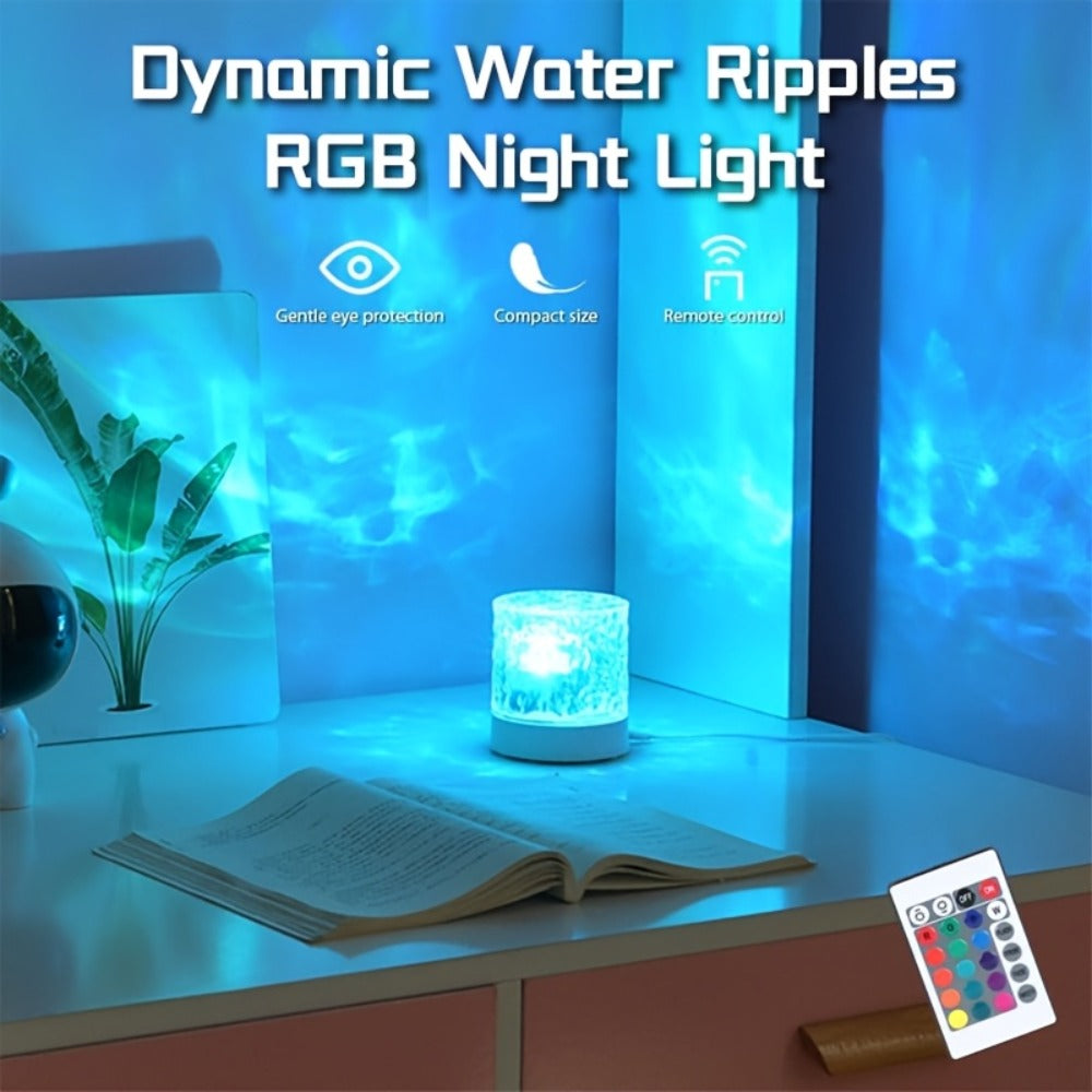 LED Star Projector Night Light USB Powered, 7-Star Galaxy Starry Sky & Water Ripple Effect Lamp for Bedroom Camping Wedding Home Decor, Holiday Gift