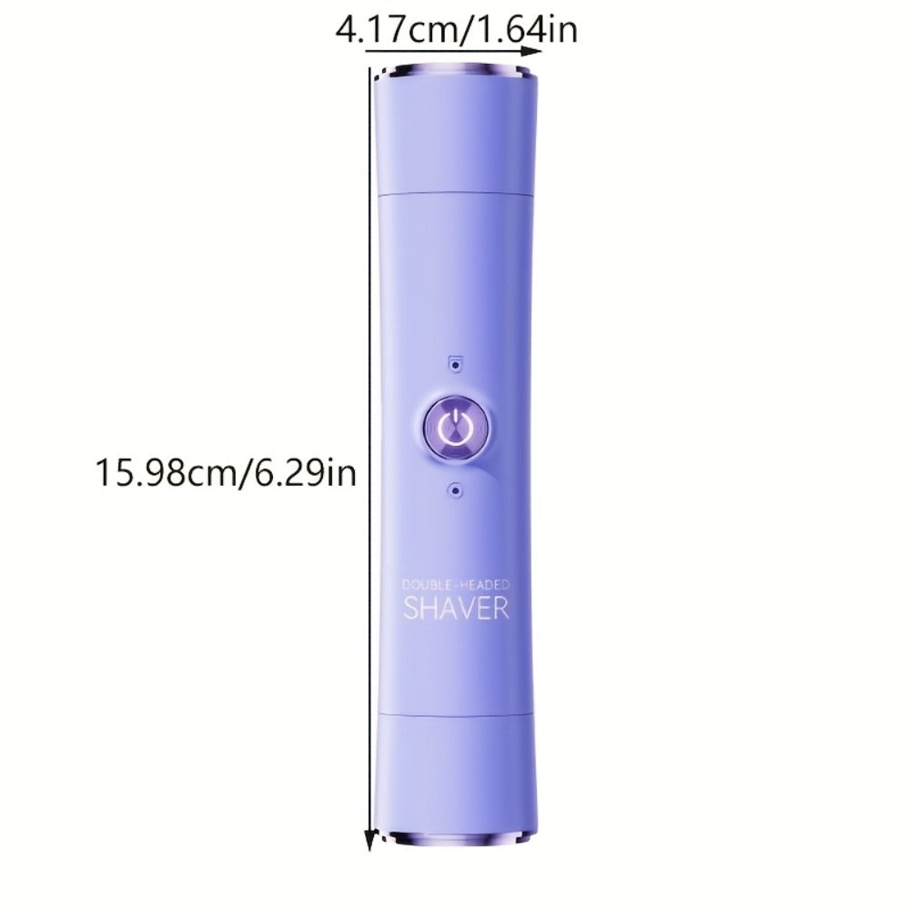 Electric Epilator for Women Double Head USB Rechargeable Painless Hair Removal Shaver Bikini Trimmer Body Private Area Grooming Device