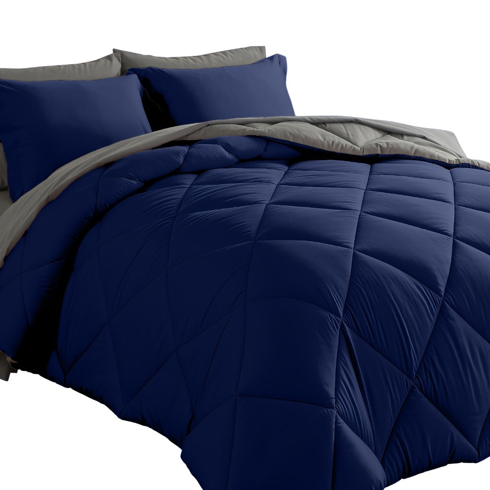 Comforter Set 7-Piece Bed in a Bag Queen King Full Soft Microfiber Down Alternative Comforter Fitted Sheet Flat Sheet Pillow Shams Pillowcases All Season Bedding Set 34 Colors