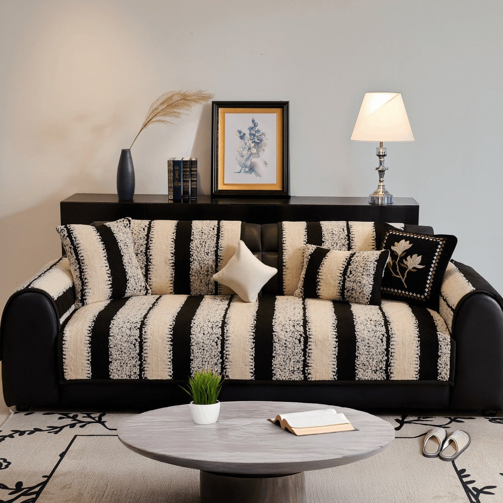 Sofa Cover Plush Non-Slip Washable Sectional Couch Slipcover Soft Durable Furniture Protector for Pets Cats Dogs 2 3 4 Cushion Sofa L-Shape Modern Sofa Pad Warm Sitting Cover All Seasons Black Gray Brown