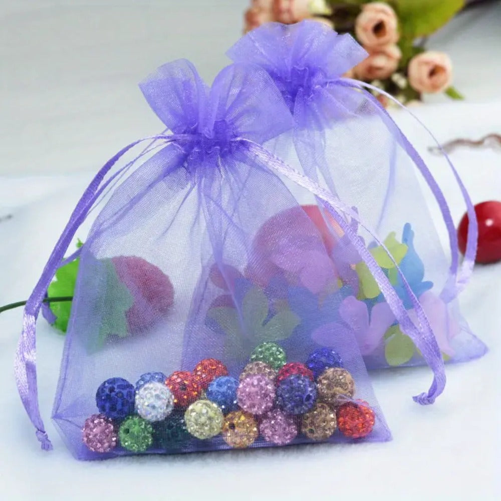 Organza Gift Bags 200pcs Drawstring Mesh Party Favor Bags Jewelry Pouches Wedding Christmas Candy Bags