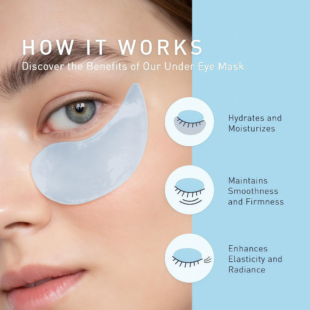 Collagen Eye Patches 60pcs with Caffeine & Niacinamide Under Eye Mask for Dark Circles Puffiness Tightening Intense Hydration Anti-Aging Eye Care for Women Men
