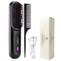 Cordless Mini Hair Straightener Wireless Flat Iron USB Rechargeable 2000mAh 3-Speed Adjustable Temp LED Display Professional Styling Smooth Shiny Hair Travel Home Black White