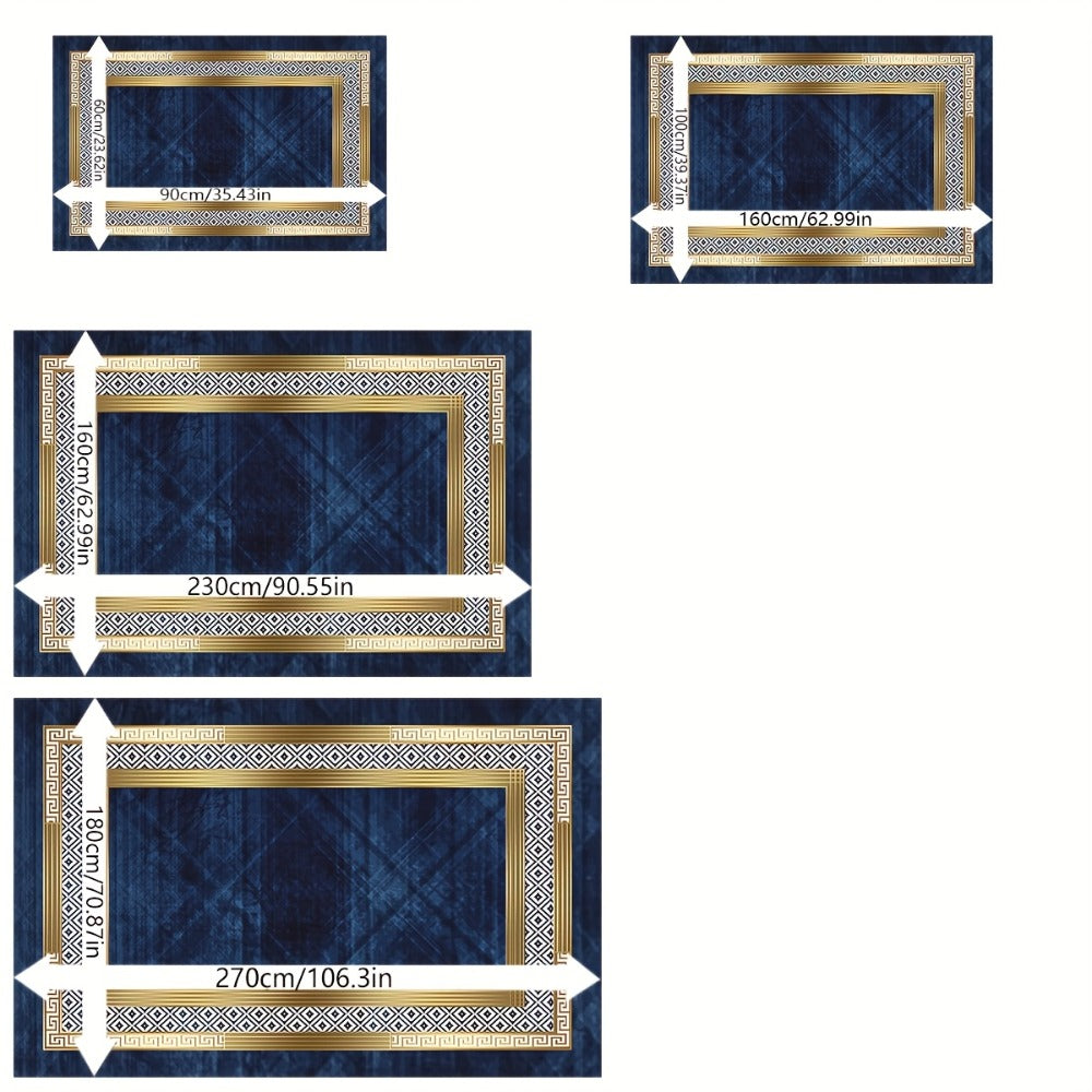Area Rug Luxury Imitation Cashmere Machine Washable Non-Slip Plaid Checkered for Living Room Bedroom Dining Room Home Office Outdoor Camping