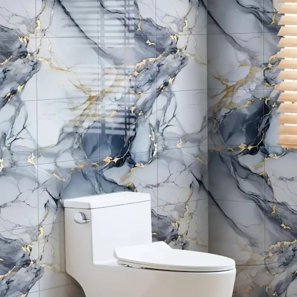 Self-Adhesive PVC Marble Tile Stickers 20pcs 30x30cm Waterproof Wall Panels for Bathroom Kitchen Living Room Backsplash Decor