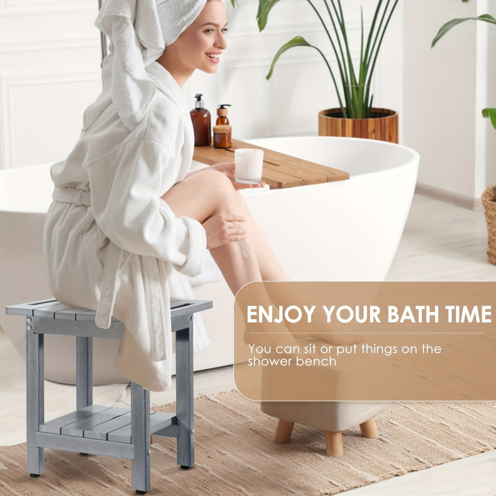 Shower Stool Bathroom Bench Non-Slip Waterproof Bath Seat for Elderly Seniors Disabled Adults Inside Shower Tub Lightweight Sturdy Bathroom Chair