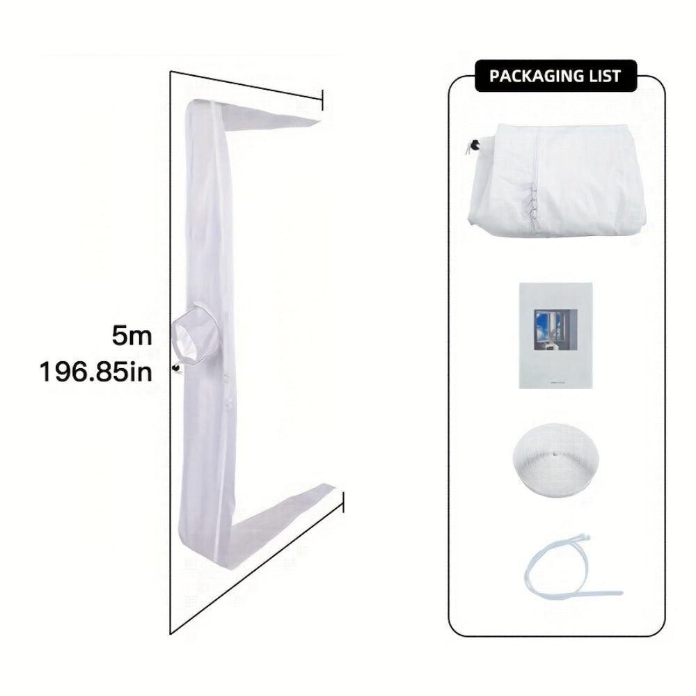 Portable AC Window Sealing Strip Universal | Adjustable Air Conditioner Exhaust Hose Seal Kit with Zipper & Adhesive | 4M 5M 220¡± 236¡± Sizes for All Portable Air Conditioners