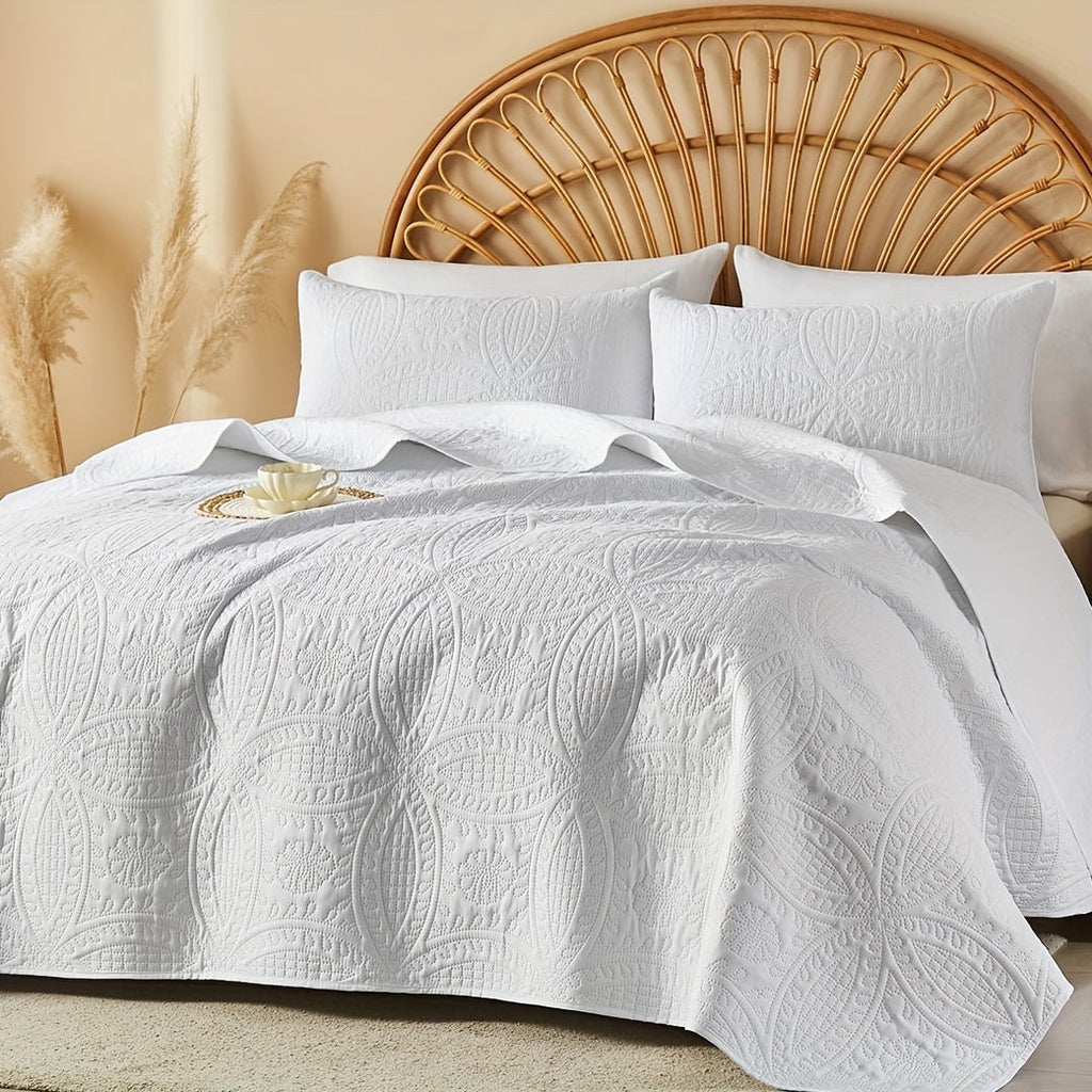 Quilt Set 2-3pcs ¨C Lightweight Microfiber Bedspread Coin Pattern Coverlet All Seasons Twin Full Queen King Cal King