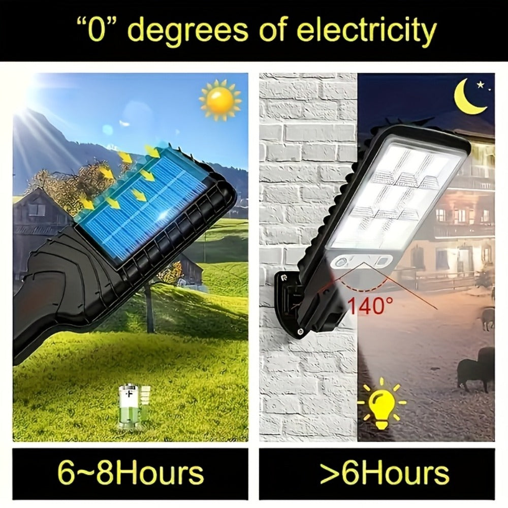 Solar Motion Sensor Security Wall Light 108COB LED ¨C Outdoor Solar Powered Street Light with Remote Control & 3 Modes | Waterproof Garden Spotlight for Patio, Porch, Door & Garage | 2/4/8pcs Pack