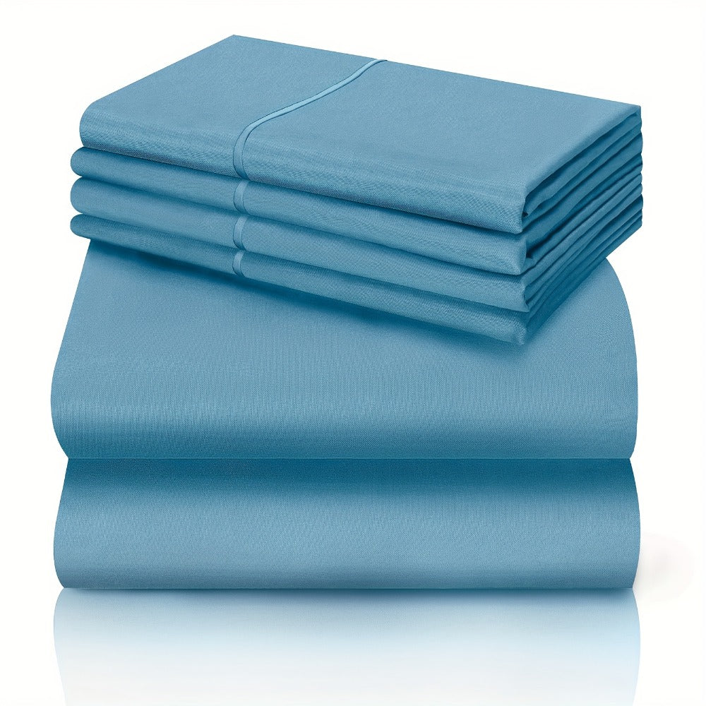California King Sheet Set 6-Piece Breathable Cooling Bed Sheets Ultra-Soft Hotel Luxury Microfiber 18 Inch Deep Pocket Wrinkle Fade Resistant Flat Sheet Fitted Sheet 4 Pillowcases Multiple Colors