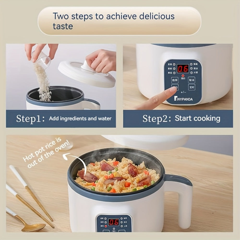Electric Hot Pot 1.7L Multifunctional | 6 Cooking Modes Steam & Cook Non-Stick Mini Electric Cooker with Overheat & Dry Protection for 1-2 People ¨C Rice, Soup, Noodles & More, Single & Double Layer