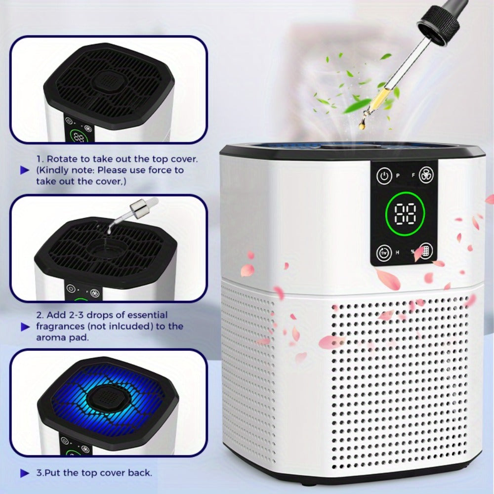 Pet Air Purifier for Home ¨C ULPA Filter Removes Dust, Odor & Smoke, Quiet Sleep Mode, Ambient Light, 4 Modes & 9 Timer Settings for Bedroom, Office & Living Room