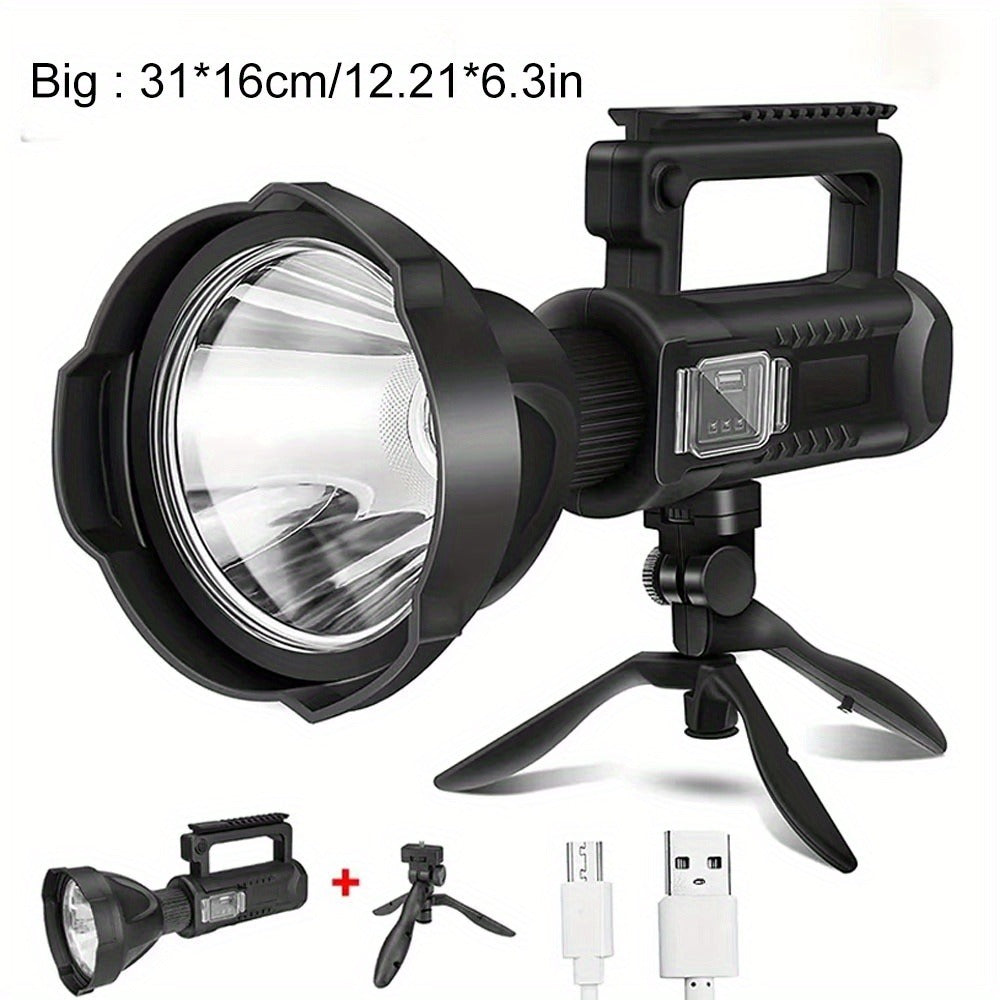 XHP90 High Power LED Flashlight USB Rechargeable Powerful Spotlight Searchlight ¨C 4 Modes, Camping Lantern Torch with Bracket for Fishing Camping Hiking Hunting Outdoor Adventure Patrol