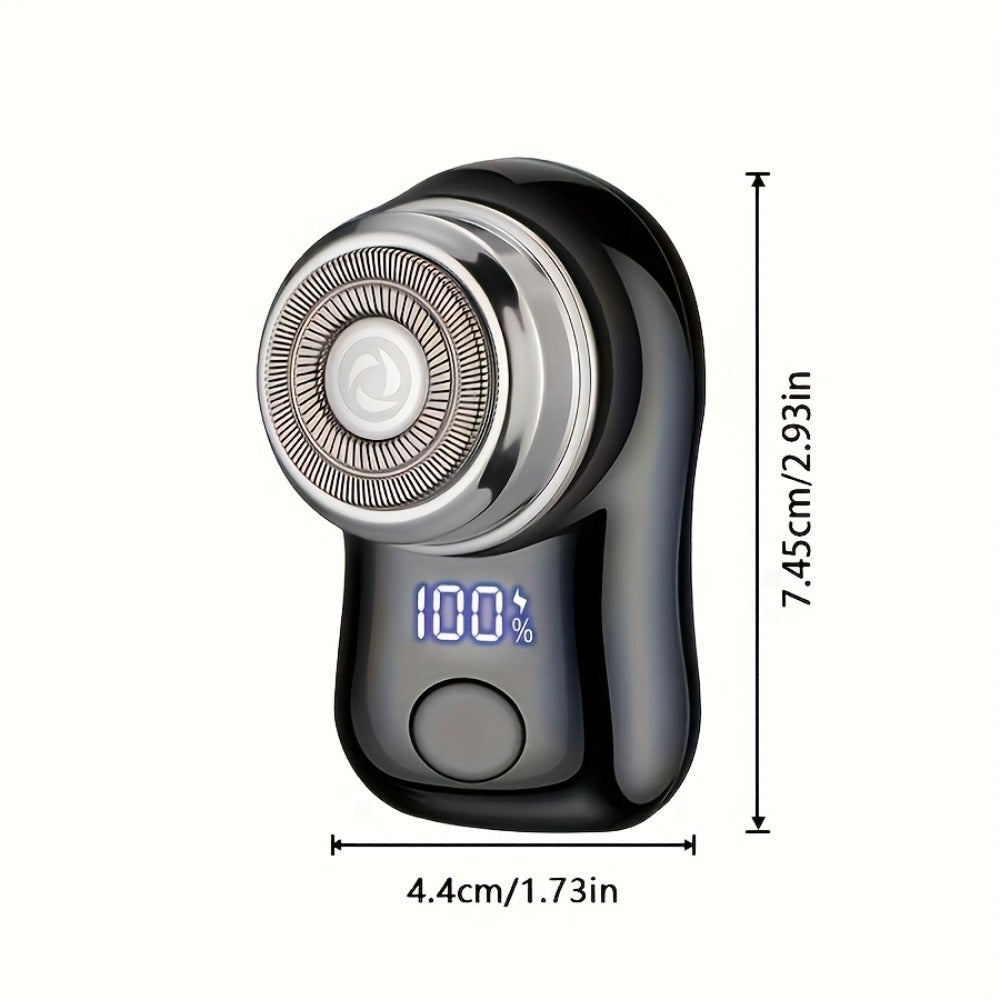 Portable Electric Razor for Men - Mini USB Rechargeable Electric Shaver, Fast Charging Cordless Beard Trimmer, Wet Dry Use, Travel & Home Office Business Gift for Men All Skin Types