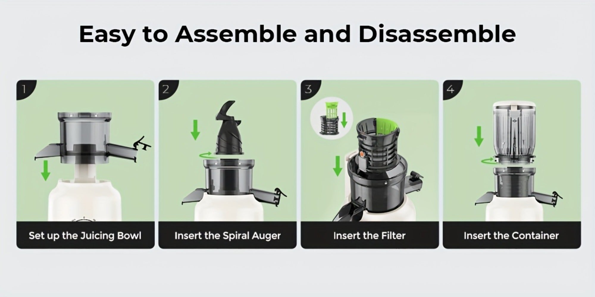 Centrifugal Juicer with 4.3-Inch Wide Feed Chute - 3-Speed Electric Juicer Machine for Whole Fruits & Vegetables, High Juice Yield, 3 Interchangeable Strainers, Easy to Clean, BPA-Free