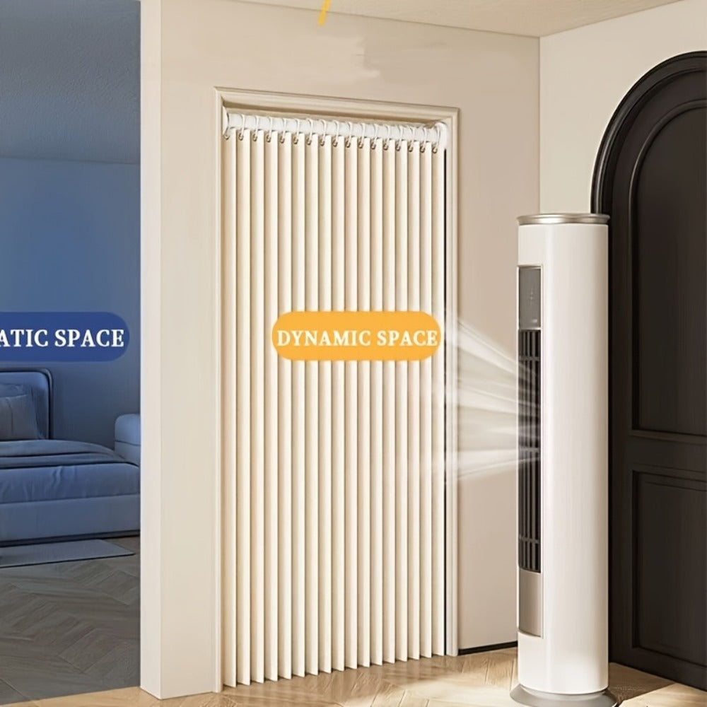 Magnetic Room Divider Curtain Doorway - Rodless Bohemian Striped Door Curtain, 210GSM Thickened Polyester, Natural Drape, Space Partition for Living Room Bedroom Kitchen, Machine Washable, No Rod Needed