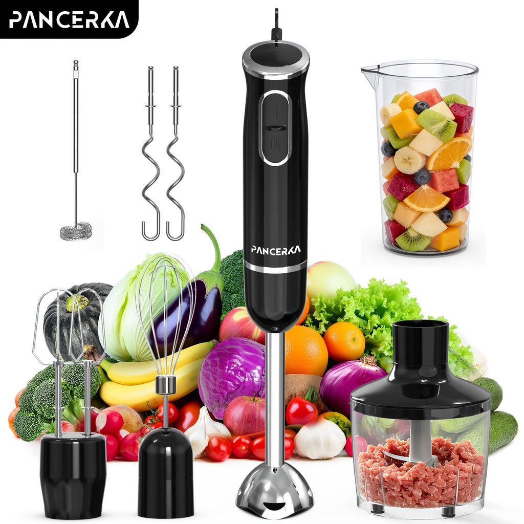 Immersion Blender 8-in-1 Electric Hand Blender with Turbo Mode & Detachable Base ¨C 304 Stainless Steel Handheld Blender with Whisk Milk Frother Attachments for Smoothies Soups Baby Food Puree