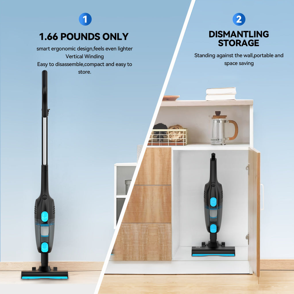 Cordless Stick Vacuum 30KPa 600W Motor 68oz Bagless Upright Lightweight Vacuum Cleaner for House Car Hard Floor Carpet Pet Hair Multi-Color