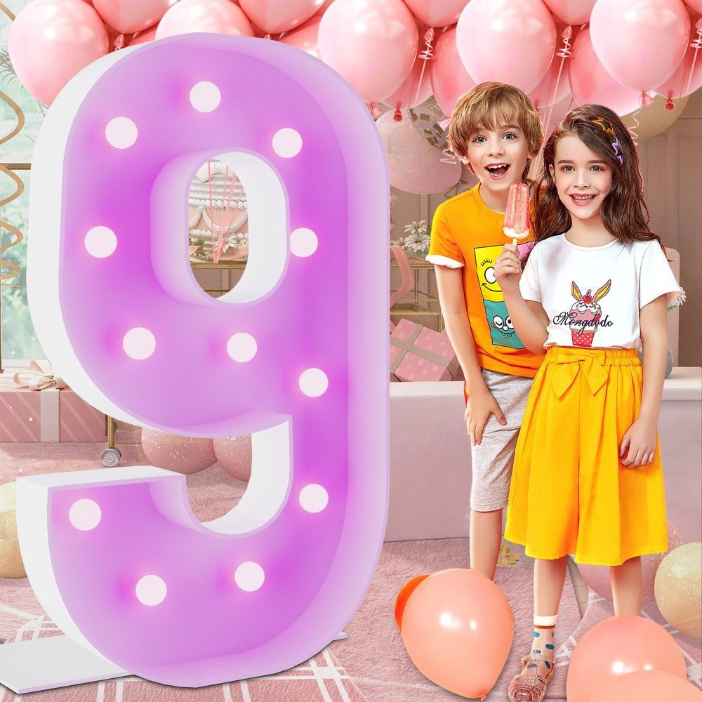 Marquee Number Lights 4 Feet Tall LED Light Up Numbers 0-9 20 for Birthday Party Anniversary Graduation Decoration 11 Colors 3 Flash Modes Foam Board String Lights Included