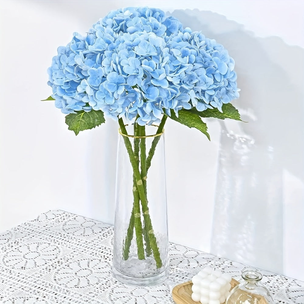 Real Touch Hydrangea Artificial Flowers 4/8pcs 21 Inch Full Latex Faux Hydrangea Stems for Wedding Table Centerpiece, Party Floral Arrangements, Home Vase Decor