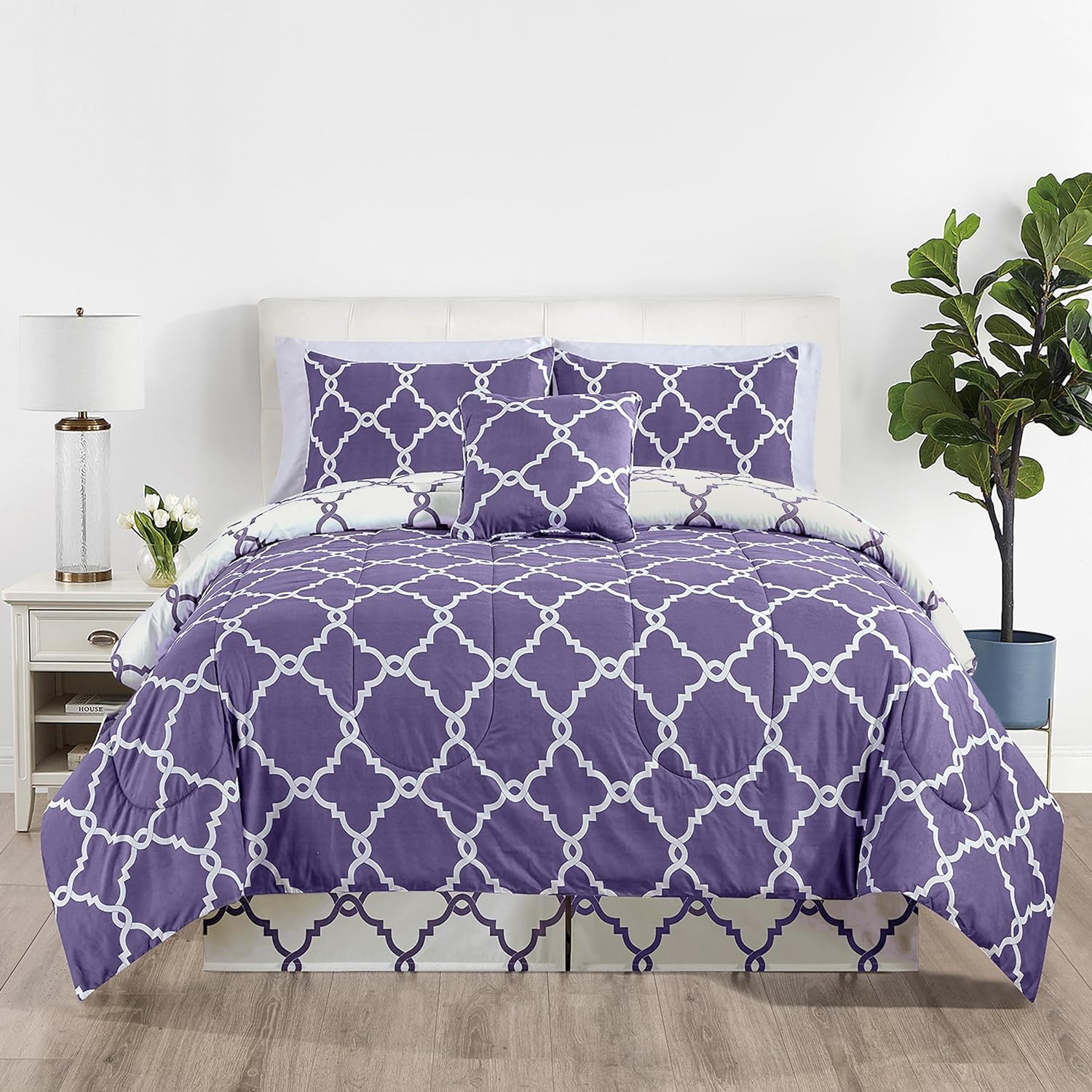 5-Piece Comforter Set ¨C Down Alternative Reversible Quilted Bedding with Bed Skirt & Pillow Shams, Twin Queen King, All Seasons ¨C 13 Colors