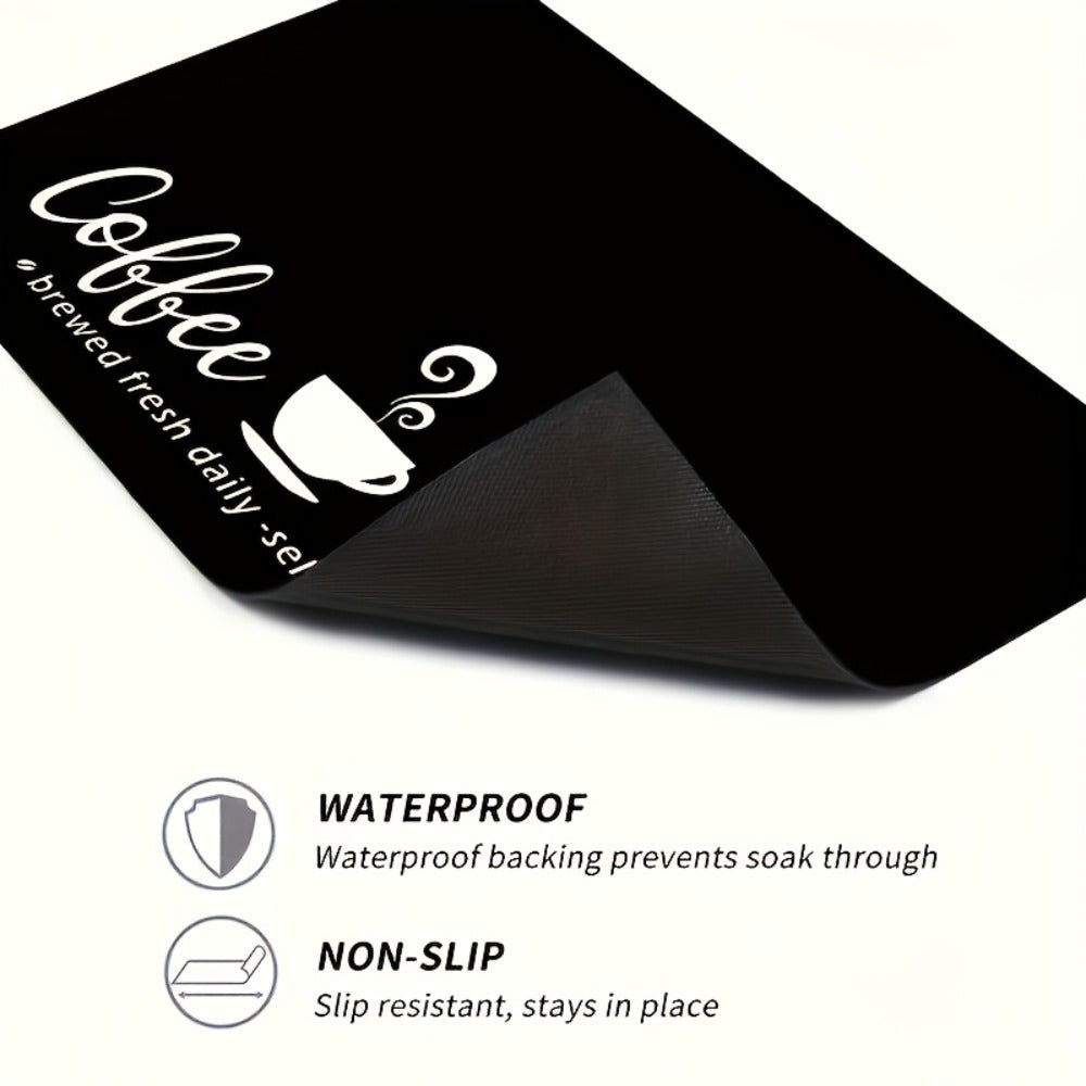 Coffee Machine Mat Absorbent Dish Drying Mat Bohemian Coffee Bar Mat for Kitchen Countertop Coffee Station Accessories Placemat Decor