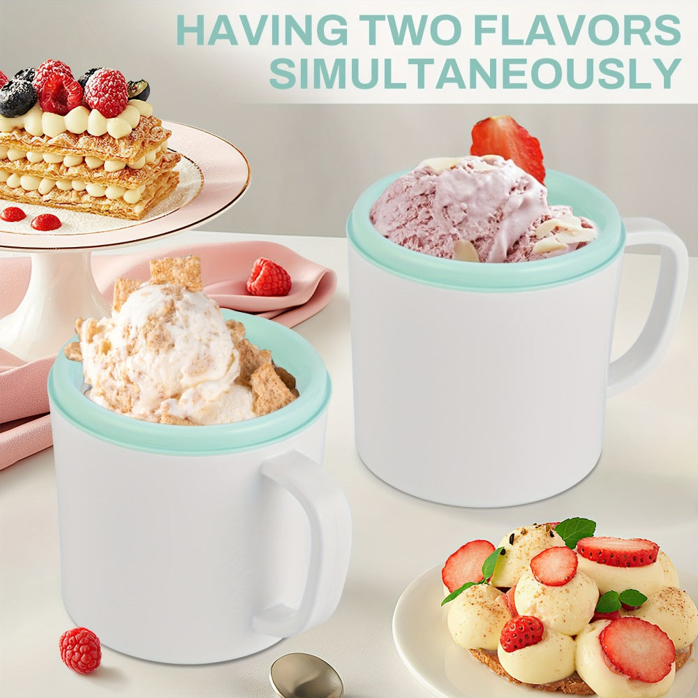Ice Cream Maker 1 Quart Homemade Ice Cream Machine for Soft Serve Frozen Yogurt Smoothies Gelato Easy Clean Separate Bowl Design Compact Electric Dessert Maker